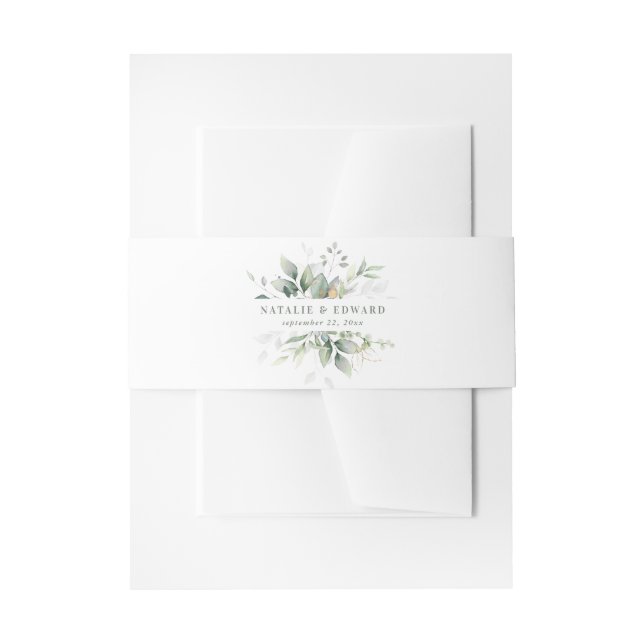 Eukalyptus botanische Hochzeit Einladungsbanderole (Vorderseite Beispiel)