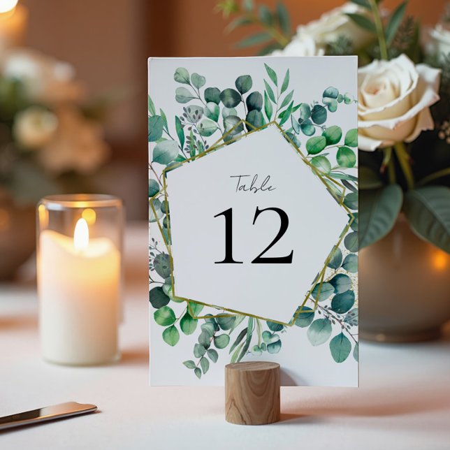 Eukalyptus-Botanischer-Garten-Grün-Hochzeit Tischnummer (Von Creator hochgeladen)