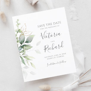 Eukalyptus botanischer Goldgrün Save the Date
