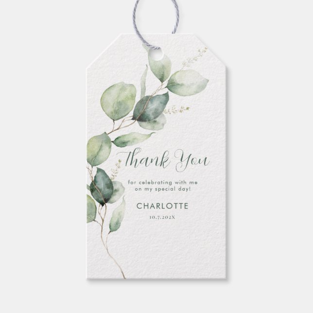 Eukalyptus Botanisches Brautparty Geschenkanhänger (Vorderseite)