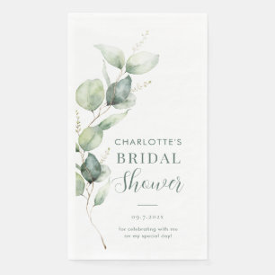 Eukalyptus Botanisches Script-Brautparty Serviette