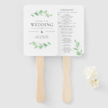 Eukalyptus Bough Wedding Program Hand Fan