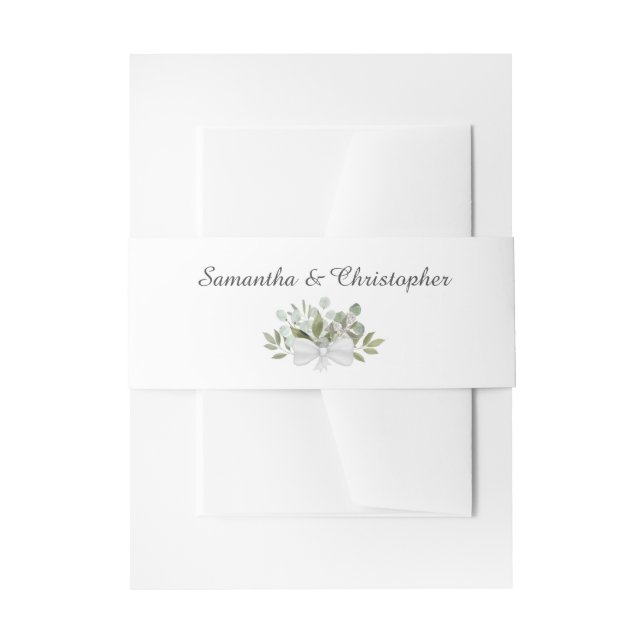Eukalyptus Bouquet Elegante Hochzeit Einladungsbanderole (Vorderseite Beispiel)