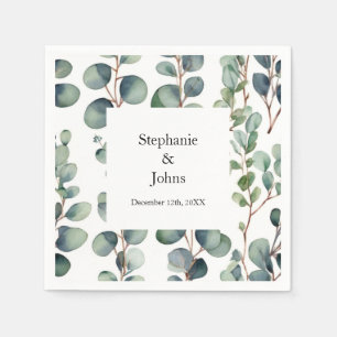 Eukalyptus Branches Green Dusty Blue Künstlerisch  Serviette