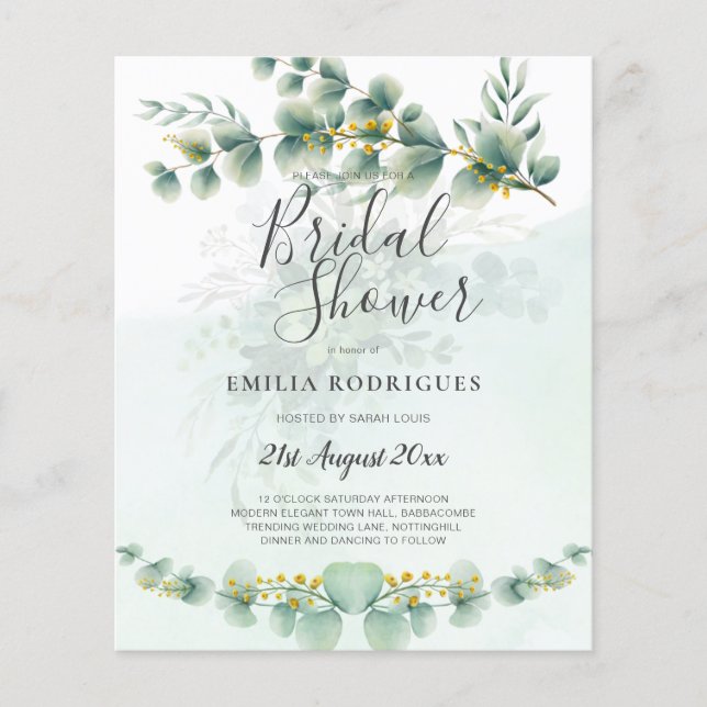 Eukalyptus BRAUTPARTY Greenery Gold QR C Flyer (Vorne)
