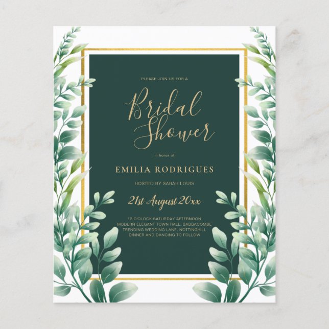 Eukalyptus BRAUTPARTY Greenery Gold QR C Flyer (Vorne)
