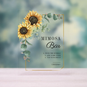 Eukalyptus-Brautparty Mimosa Bar Acrylschild