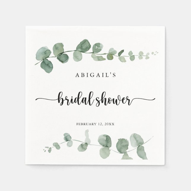 Eukalyptus Brautparty Napkins Serviette (Vorderseite)
