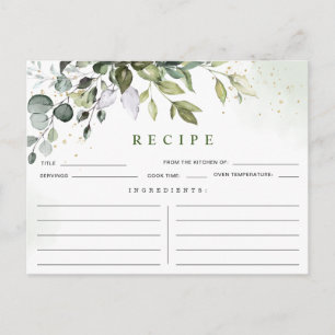 Eukalyptus-Brautparty-Rezept-Karte Postkarte