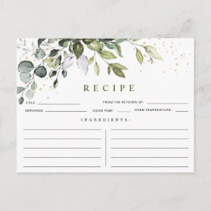 Eukalyptus-Brautparty-Rezept-Karte Postkarte
