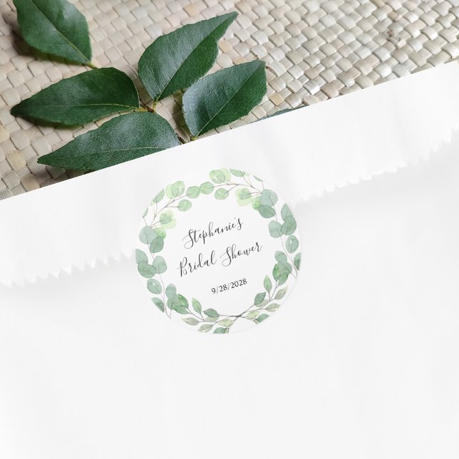 Eukalyptus-Brautparty Runder Aufkleber (Von Creator hochgeladen)