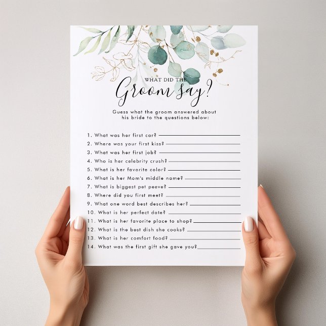 Eukalyptus-Brautparty Was hat der Groom gesagt? (Von Creator hochgeladen)