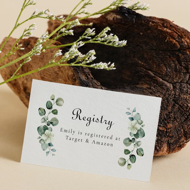Eukalyptus Bridal Baby Shower Wedding Registry Visitenkarte (Von Creator hochgeladen)