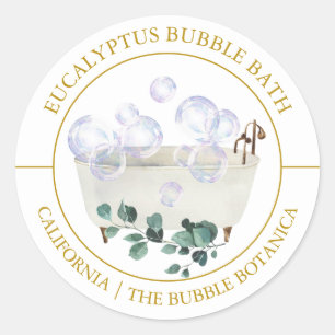 Eukalyptus-Bubble-Bath-Etikett Runder Aufkleber