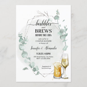 Eukalyptus Bubbles & Brause Einladung