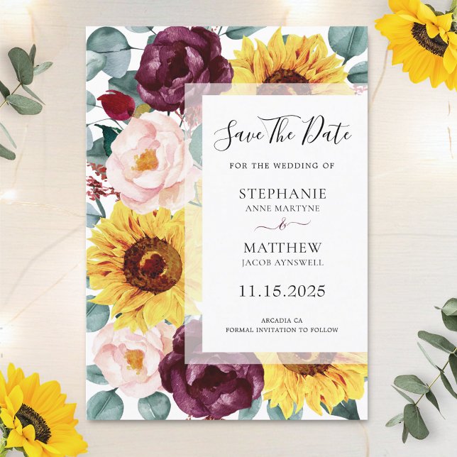 Eukalyptus Burgundy Blush Foto Hochzeit Save The Date (Von Creator hochgeladen)