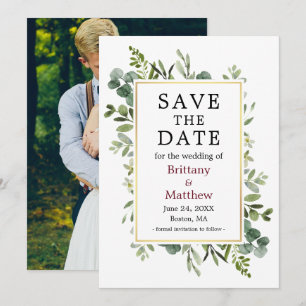 Eukalyptus Burgundy Foto Save The Date