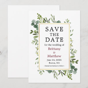 Eukalyptus Burgundy Save The Date