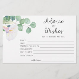 Eukalyptus/calla - Rat und Wünsche Brautparty Briefpapier