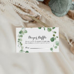 Eukalyptus Calligraphy Diaper Raffle Ticket Begleitkarte<br><div class="desc">Diese Eukalyptus-Kalligraphie-Windel-Karte für die Verlosung von Eintrittskarten ist perfekt für eine moderne Babydusche. Das Design bietet Aquarellfarben handgezeichnet elegante botanische Eukalyptuszweige und Blätter.</div>