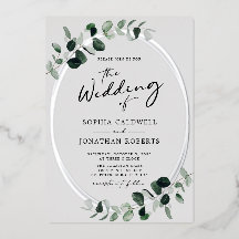 Eukalyptus Calligraphy Foto Wedding Silver