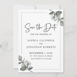 Eukalyptus Calligraphy Minimalistisch botanisch Save The Date