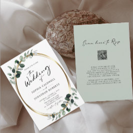 Eukalyptus Calligraphy QR Code UAWG Wedding Einladung