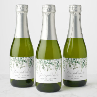 Eukalyptus Calligraphy Script Mini Flaschen Labels