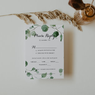 Eukalyptus Calligraphy Wedding Menu UAWG RSVP Karte