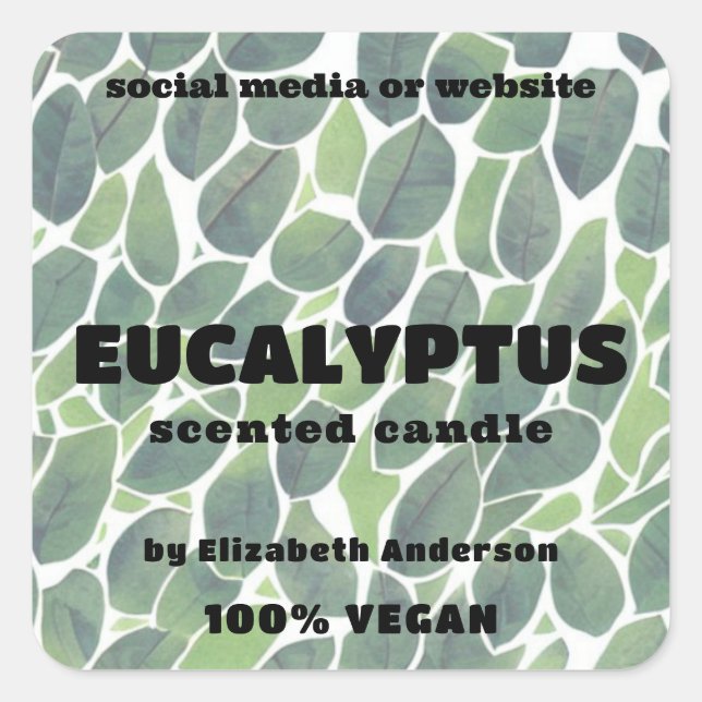 Eukalyptus Candle Square Sticker (Vorderseite)