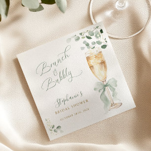 Eukalyptus-Champagner-Brautparty Serviette