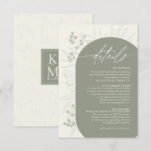 Eukalyptus Color Tones Wedding Details Grn ID901 Begleitkarte