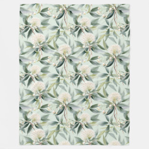 Eukalyptus Cream Sage Floral Fleece Donnerplättche