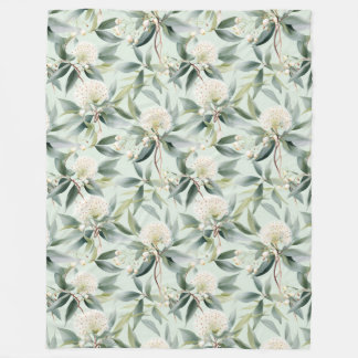 Eukalyptus Cream Sage Floral Fleece Donnerplättche