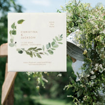 Eukalyptus Cream Wedding Square Save the Date