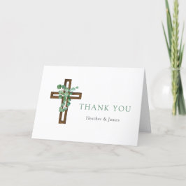 Eukalyptus Cross Moderne Taufe geklappt Vielen Dan Dankeskarte