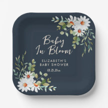 Eukalyptus & Daisy Navy Blue Baby Showdusche