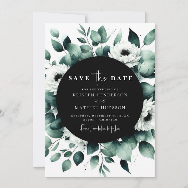 Eukalyptus Digital Wedding Save The Date (Vorderseite)