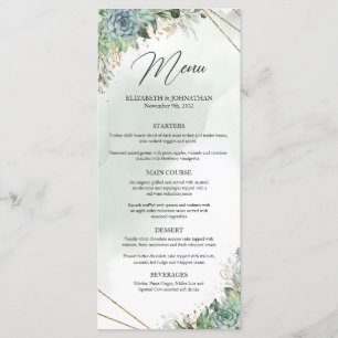 Eukalyptus-Dinner-Menü für das Abendessen in Goldr Menükarte