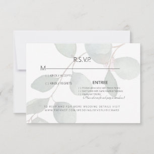 Eukalyptus Dinner Optionen Hochzeitskarte RSVP Karte