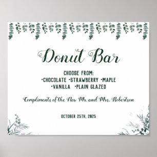 Eukalyptus Donut Bar Hochzeitssymbol Poster