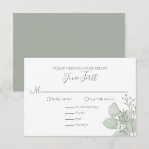 Eukalyptus Elegant Greenerity Foliage Blätter RSVP Karte