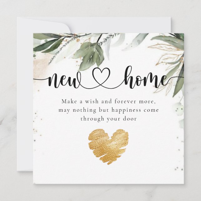 Eukalyptus Elegante Neue Zuhause Housewarming Card Dankeskarte (Vorderseite)