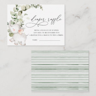 Eukalyptus-Elephant-Diaper-Raffle Begleitkarte