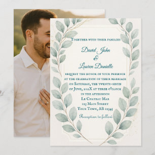 Eukalyptus Embrace Foto Hochzeit Einladung
