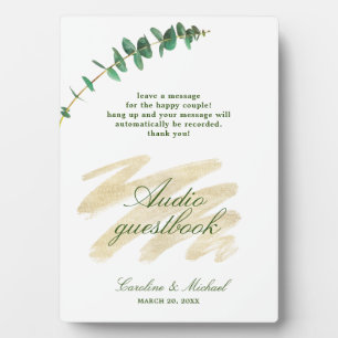 Eukalyptus, Emerald und Gold Audio Guestbook Fotoplatte