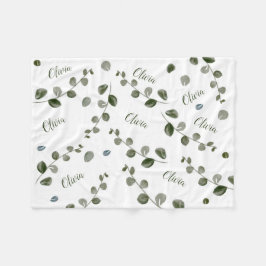 Eukalyptus-Eukalyptus-Grüne Aquarellfarbe Wiederho Fleecedecke