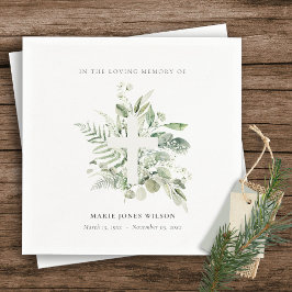 Eukalyptus Fern Fauna Cross Memorial Beileid Serviette