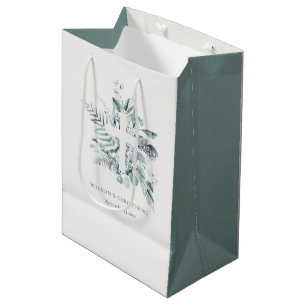 Eukalyptus fern Foliage Cross Christening Mittlere Geschenktüte