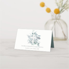 Eukalyptus fern Foliage Cross Christening Platzkarte